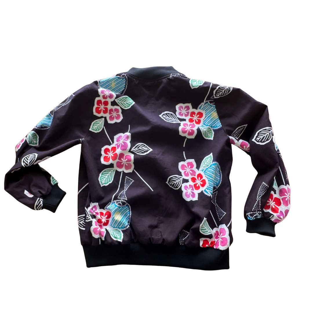 Black Floral Reversible Jacket with beaded detail