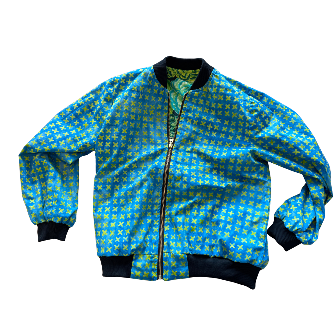 Green & Blue Floral, Reversible Jacket