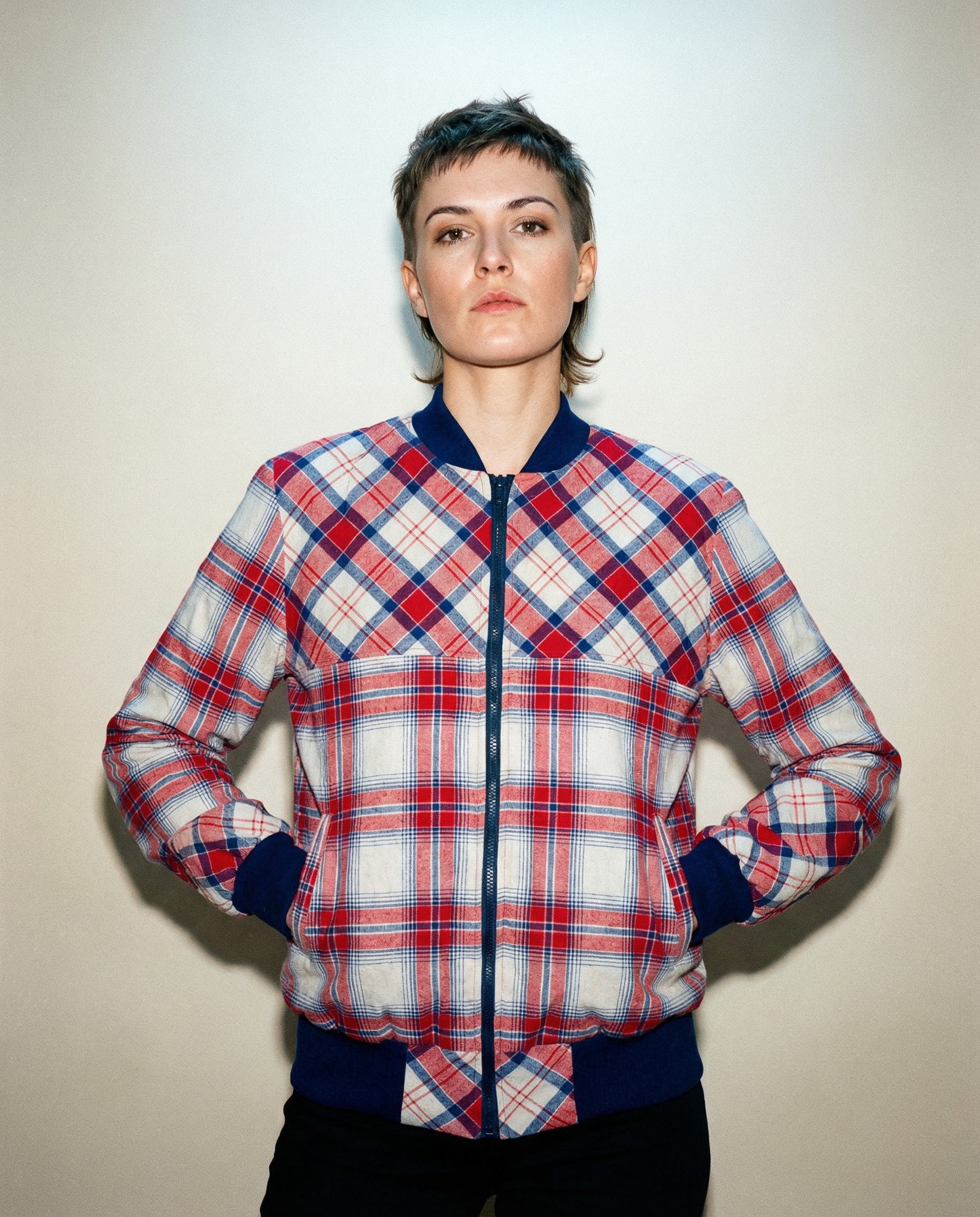 Plaid Bomber Jacket