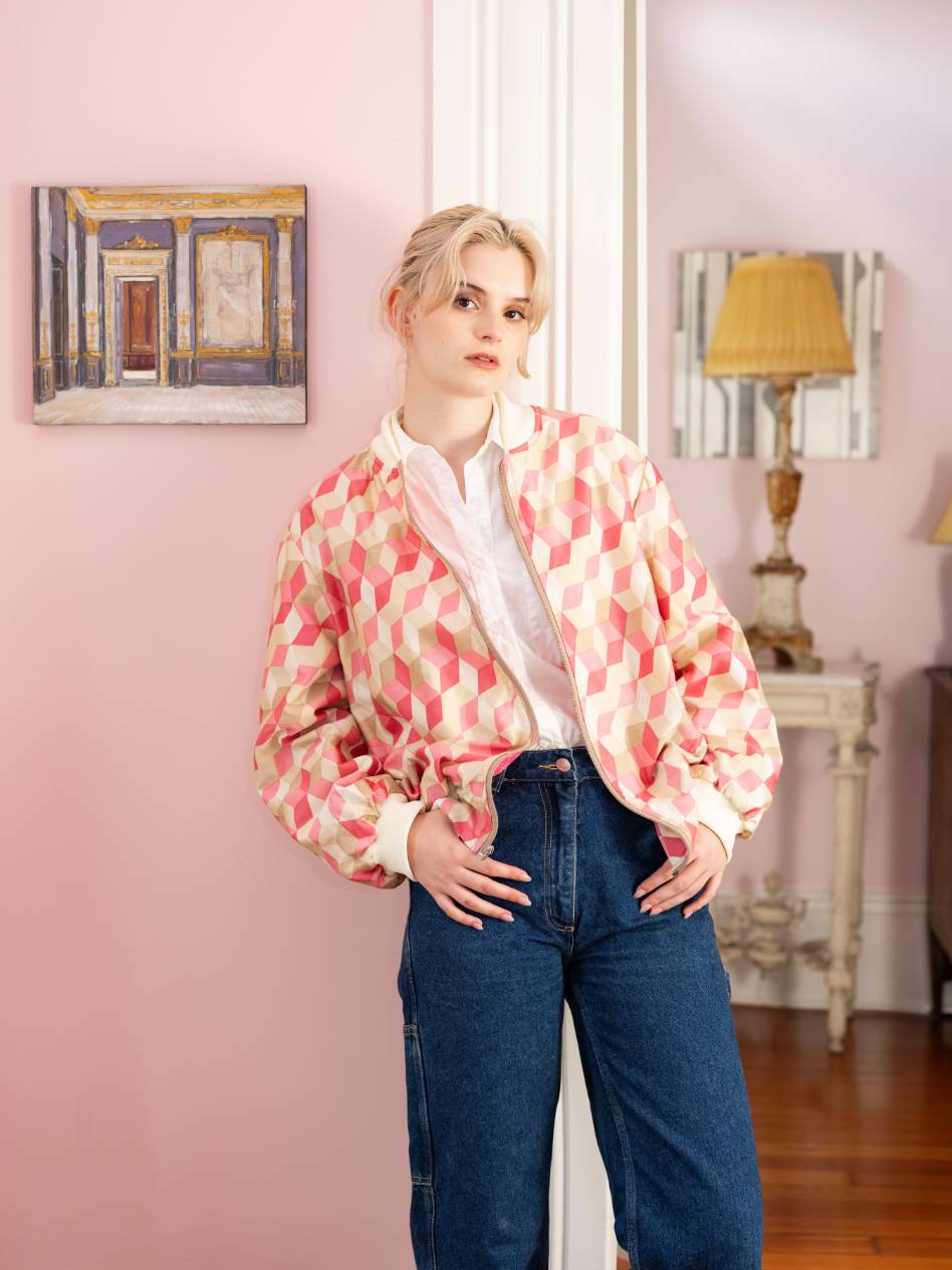 Pink Geometric Jacket