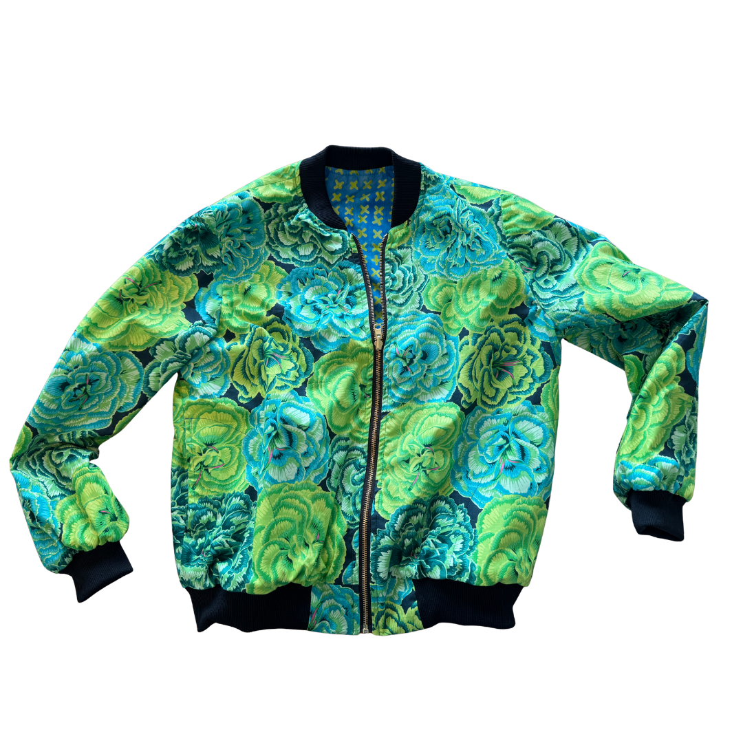 Green & Blue Floral, Reversible Jacket