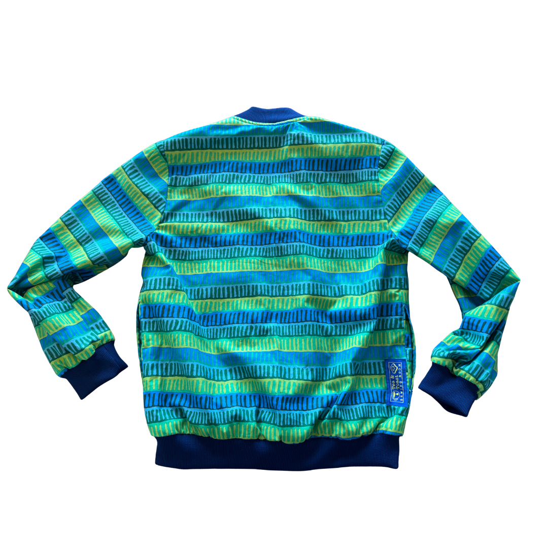 Green & blue Striped, Reversible Jacket