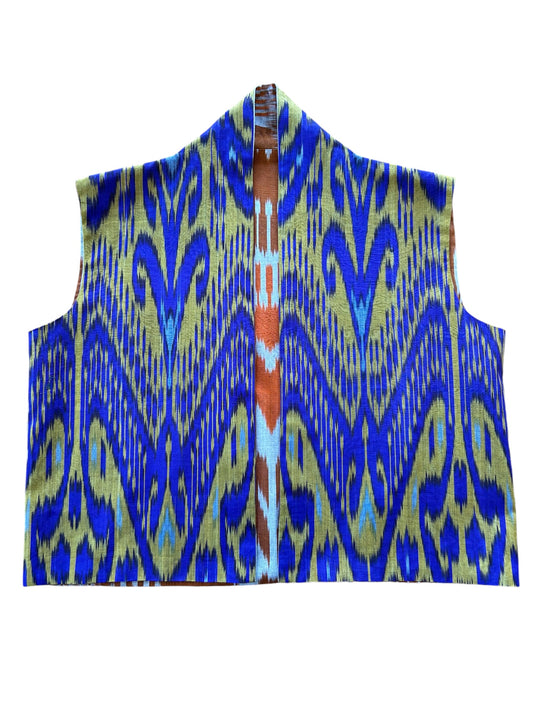 Purple and Gold Ikat Vest