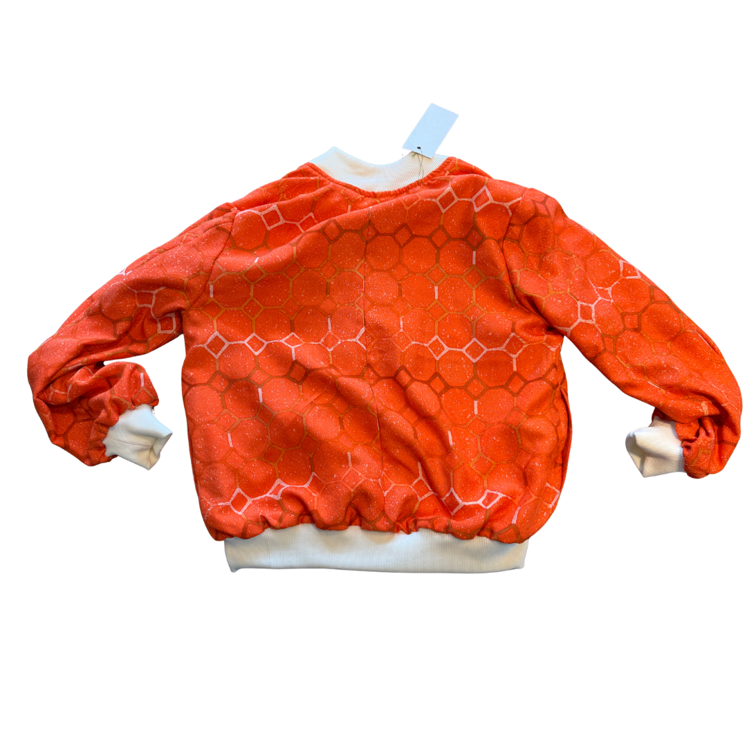Orange Floral Bomber Jacket