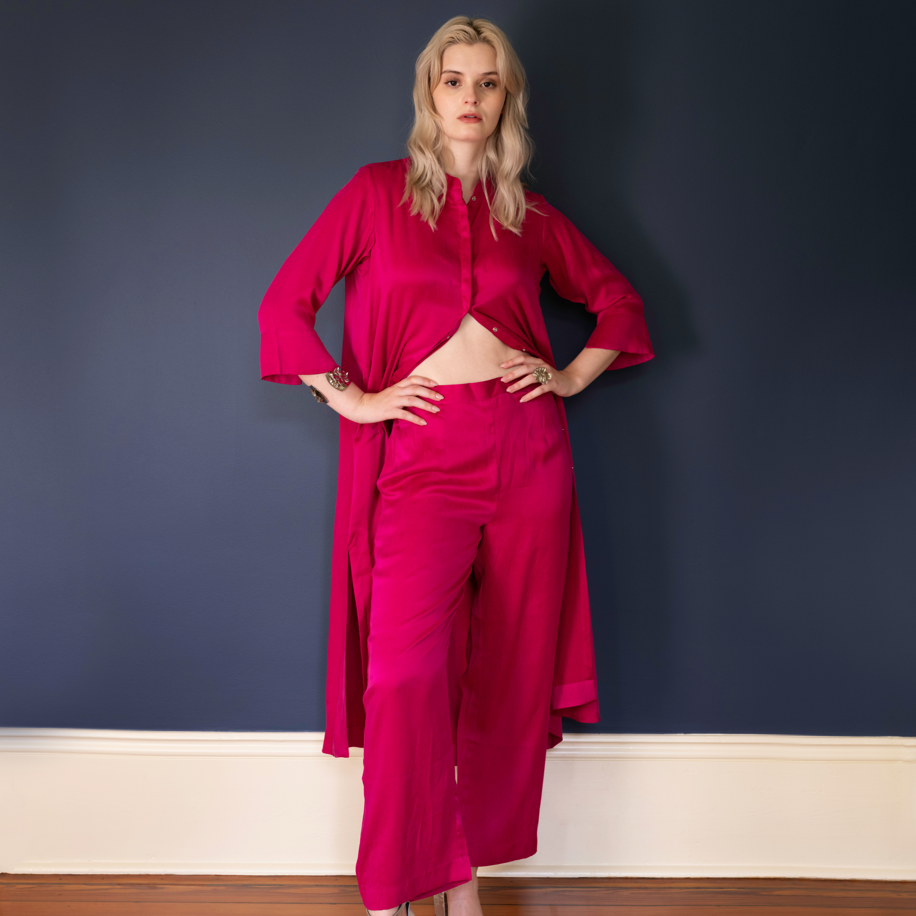 Magenta Pink Tunic and Trouser Set