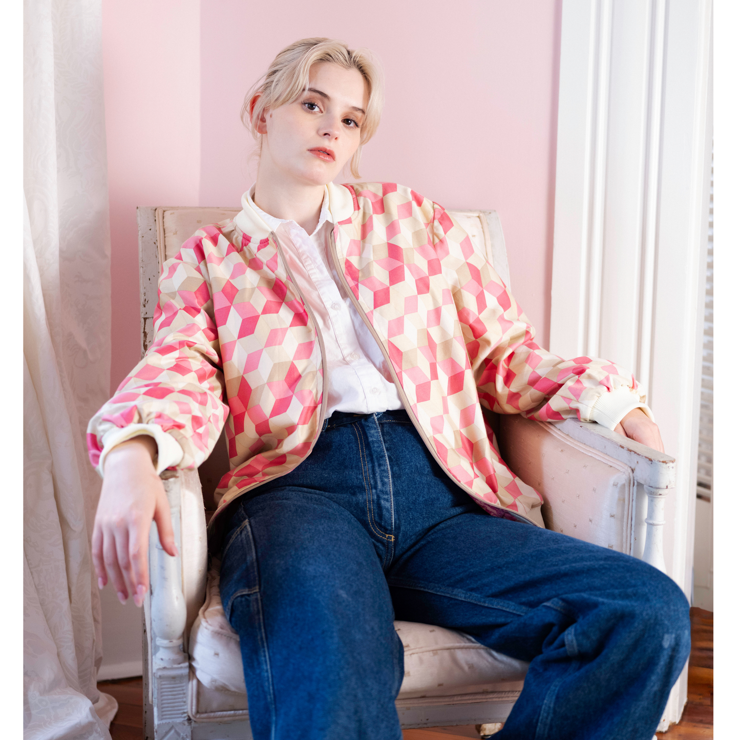 Pink Geometric Jacket