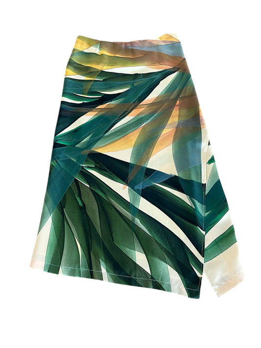 Tropical Foliage Long Wrap Skirt